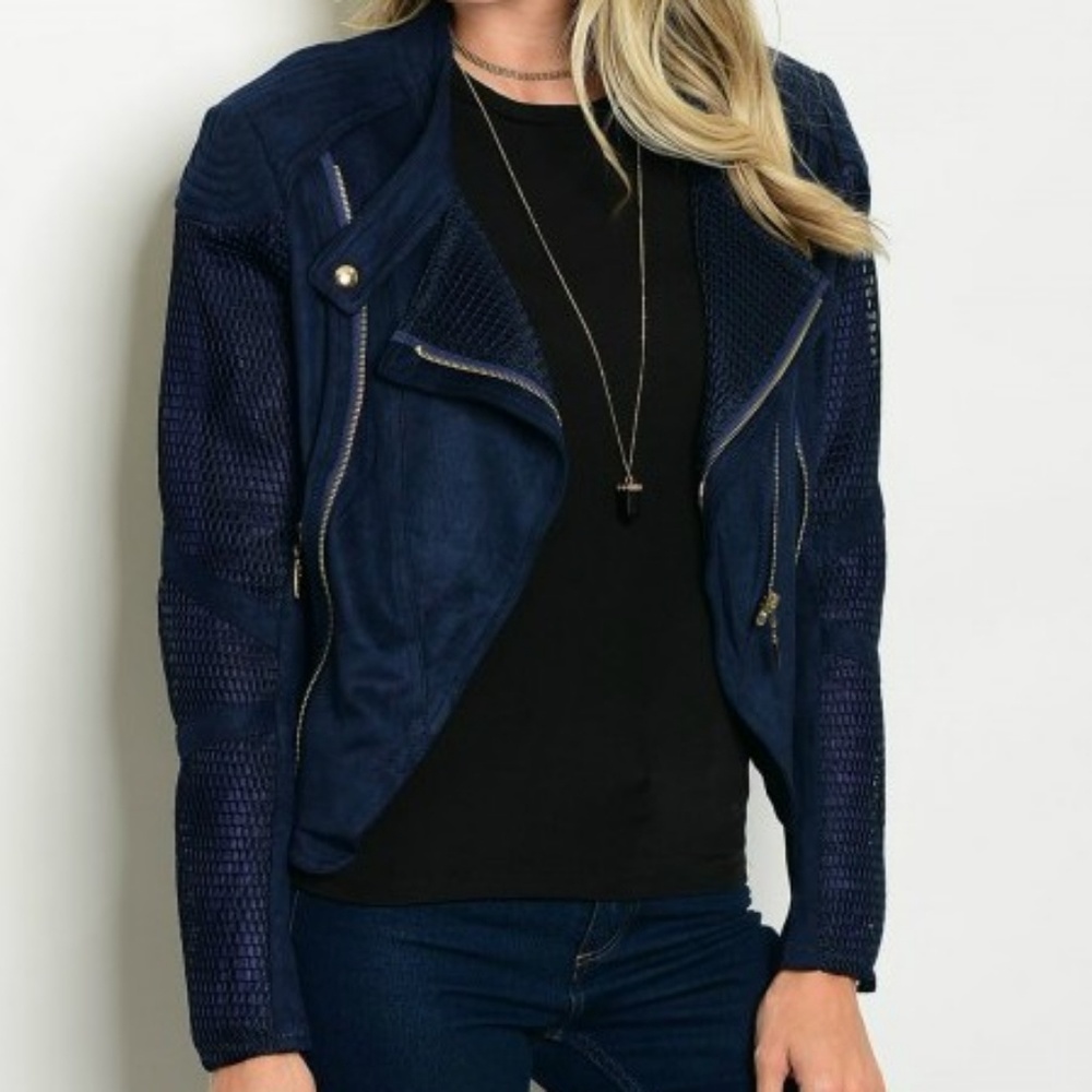 Navy Moto Style Jacket
